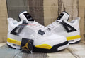 White, Black & Yellow High-Top Sneakers